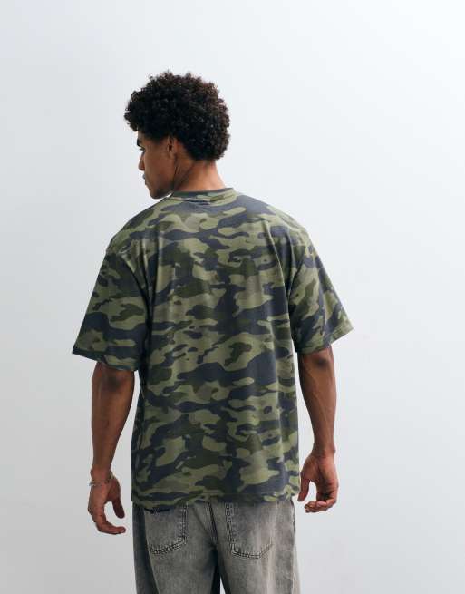 Courtside - Camiseta verde con estampado de camuflaje, 5 de 5