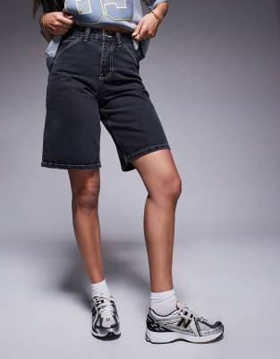 Courtside Carpenter Denim Jorts With Back Pocket Embroidery