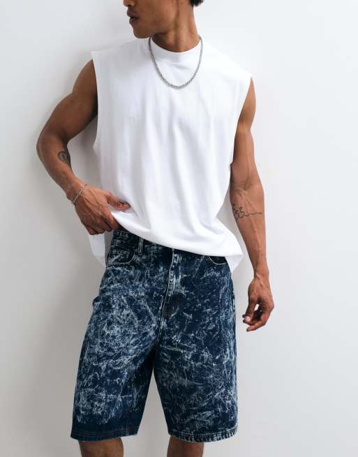Courtside denim jorts in dark acid wash, 5 of 5