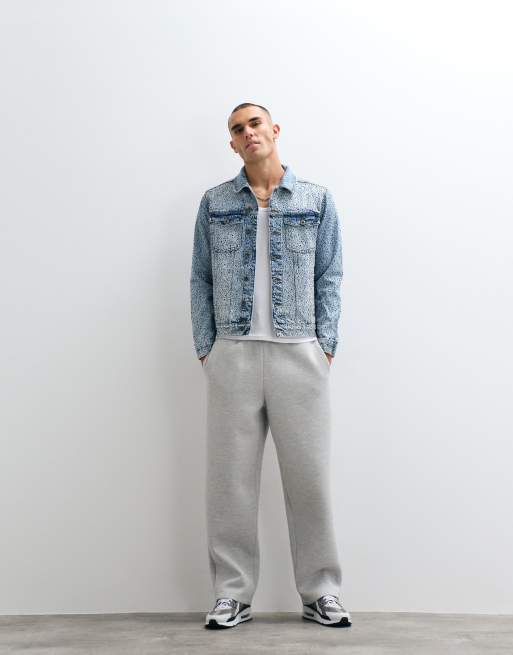 Courtside - Giacca di jeans invecchiata blu lavaggio chiaro con strass , 2 di 5
