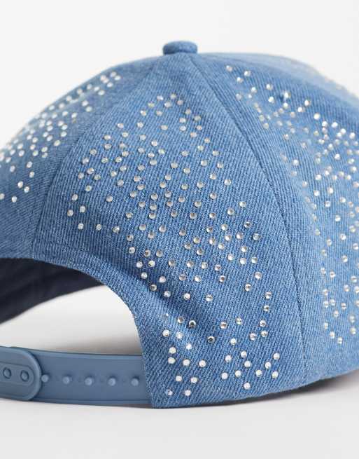 Courtside - Gorra vaquera azul con diseño adornado y logo estampado, 3 de 3