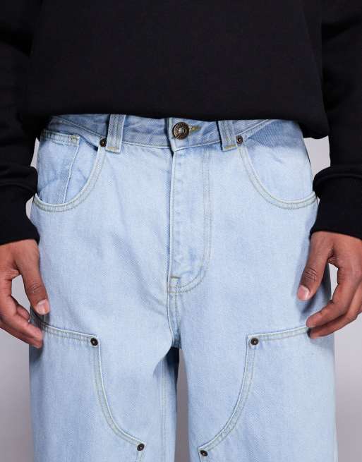 Courtside - Jean baggy style charpentier - Bleu clair délavé, 5 de 5