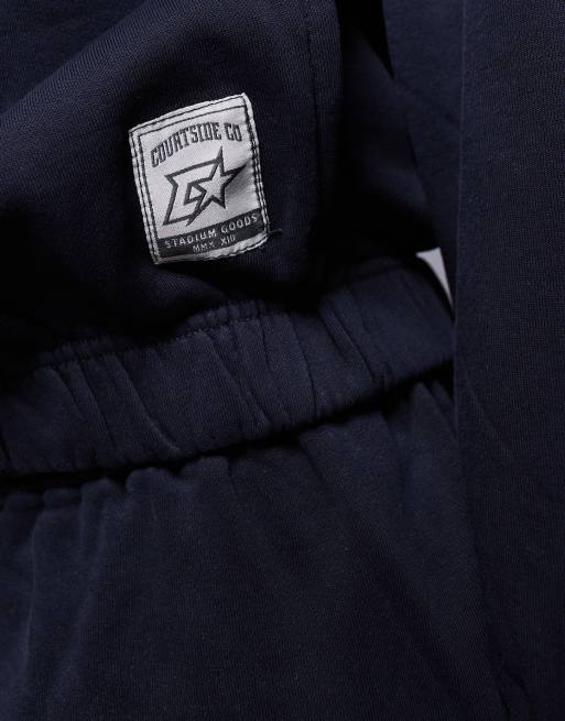 Courtside – Kapuzenpullover in verwaschenem Schwarz mit College-Detail, Kombiteil, 3 von 4