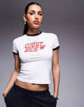 [Courtside] Courtside logo detail contrast seam baby t-shirt in white M WHITE