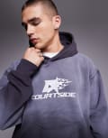 [Courtside] Courtside logo detail hoodie in washed grey (part of a set) L Washed grey