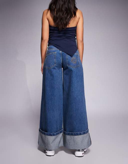 Courtside – Niebieskie jeansy oversize z podwijanymi nogawkami, 2 z 5