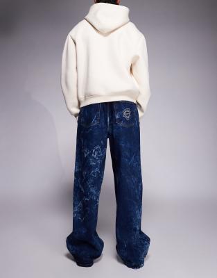 Courtside Oversized Denim Jeans In Blue