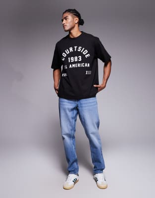 Courtside Oversized T-shirt In Black