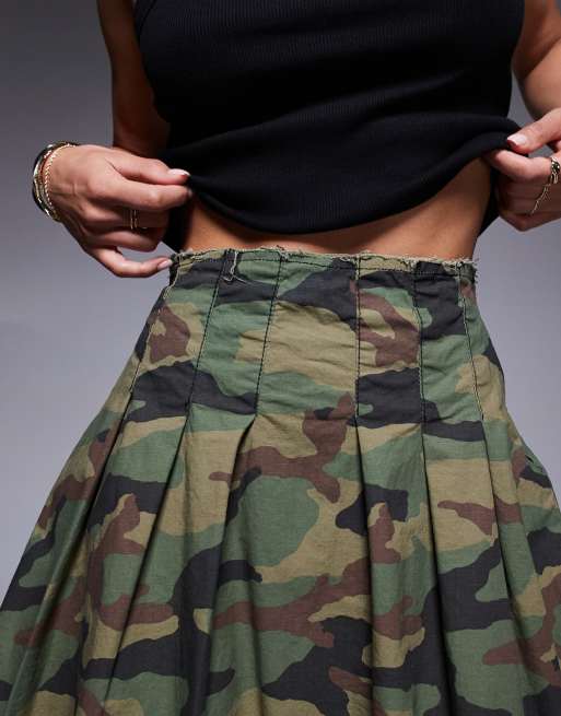 【PORTERNA】Poken Camo Mid Length Skirt Shop Vibrant Cargo Midi Skirt XSK029-CAM camo | SNIPES USA