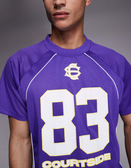 Courtside - Recht oversized voetbalshirt in paars, 5 van 5