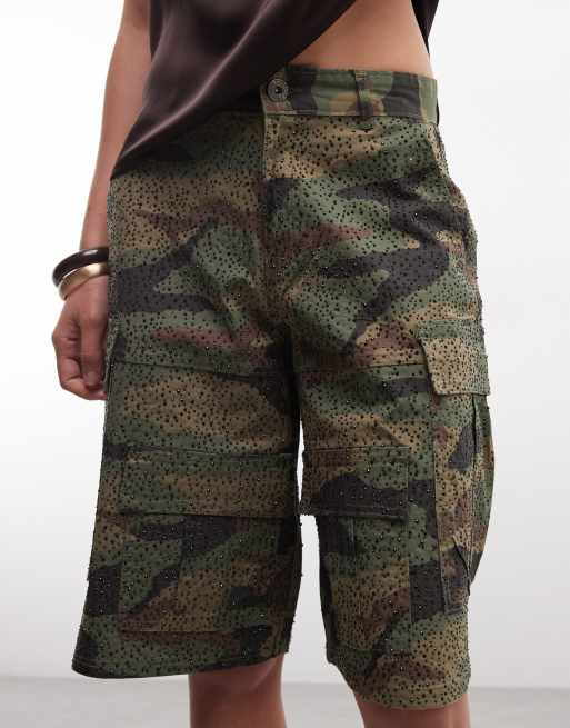 Courtside - Short cargo baggy à ornements - Camouflage, 3 de 5