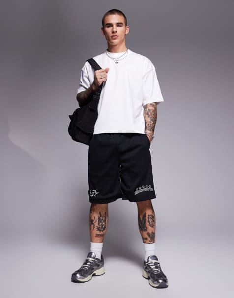Courtside sports logo detail short in black - view 1