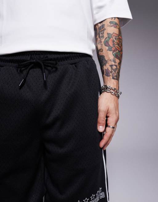 Courtside sports logo detail shorts in black | ASOS