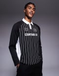 [Courtside] Courtside sports long sleeve logo detail panel top in black M BLACK