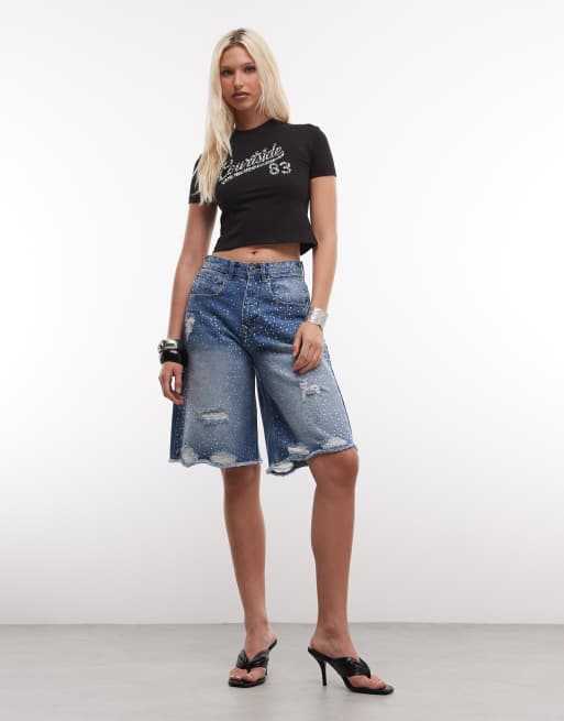 Courtside - T-shirt mini nera con logo decorato, 2 di 4