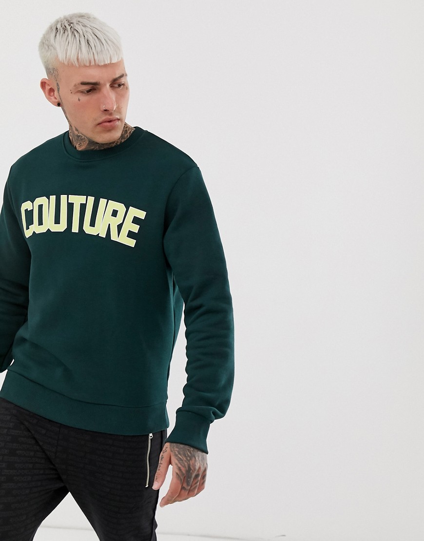 Couture Club - Sweater met logo-Groen