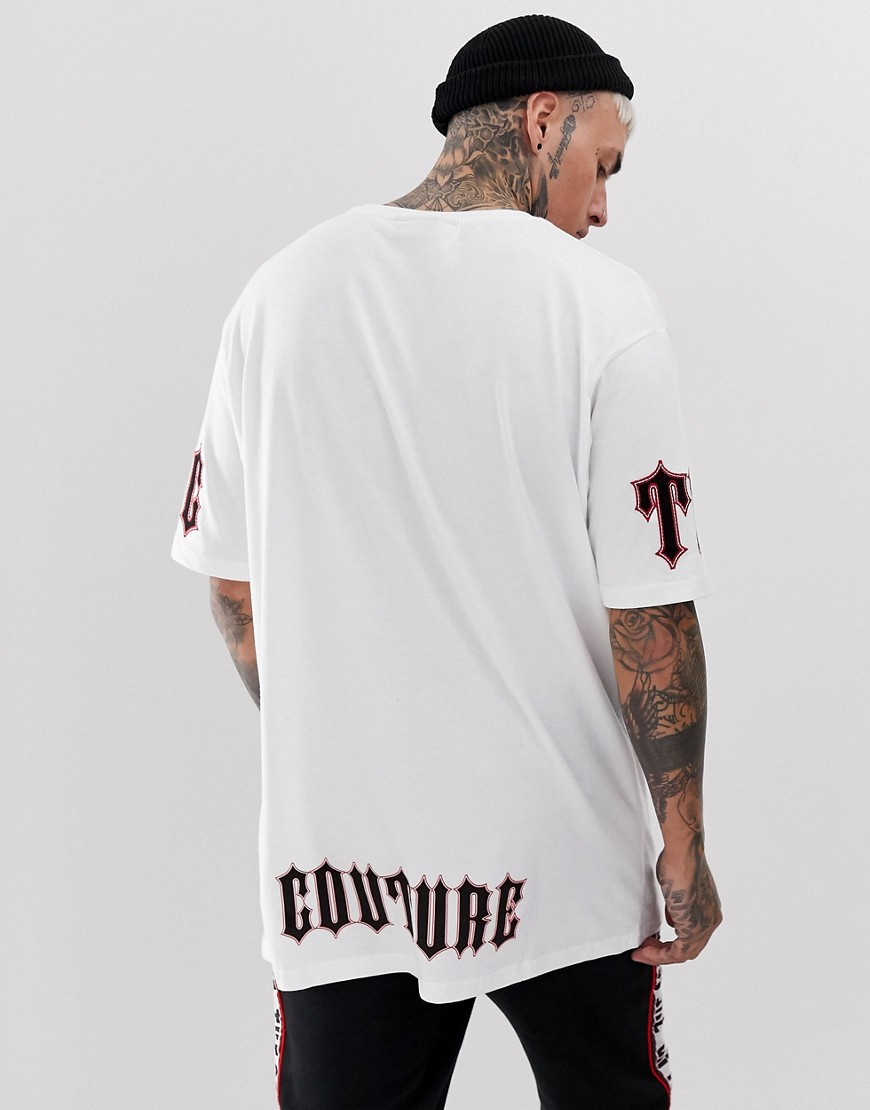 Couture Club - T-shirt overize-Bianco