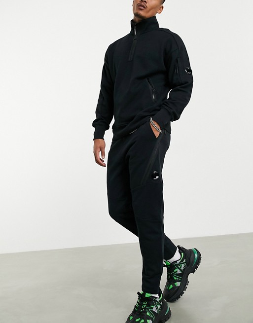 C.P. Company lens joggers with zip detail in black