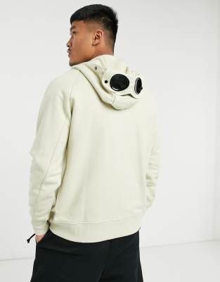 grey cp company goggle hoodie