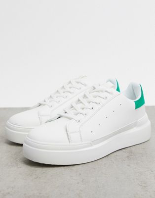 Creative Recreation chunky sole trainers in white and green | ASOS