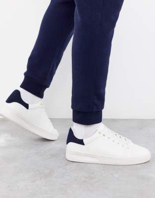 navy trainers white sole