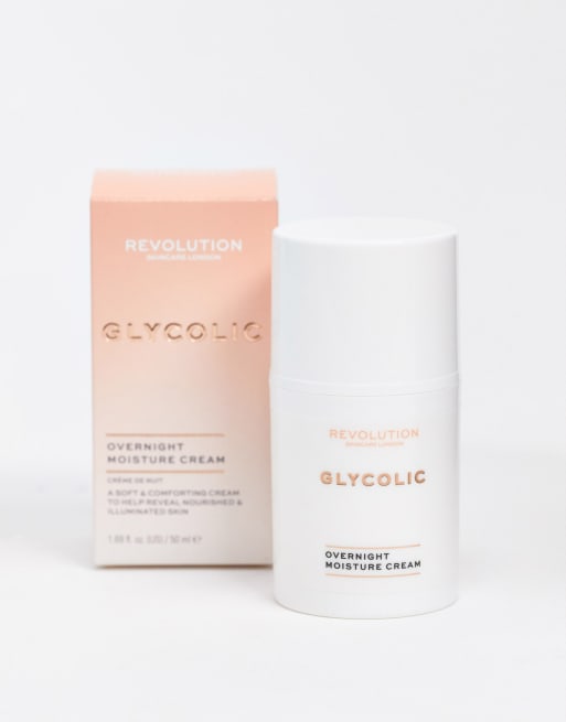 Crema de noche con ácido glicólico Glow Overnight de Revolution Skincare