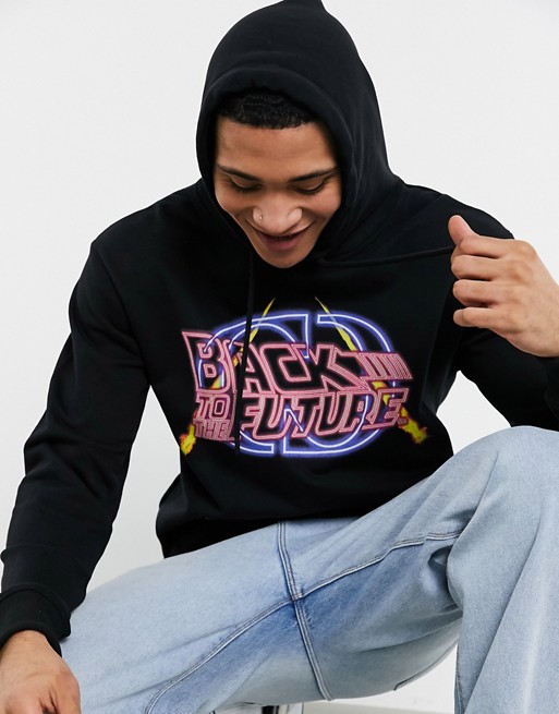 Criminal Damage back to the future serious hoodie in black