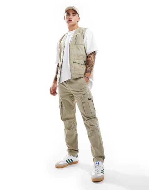 Criminal Damage cargos with army pockets in light khaki  - view 1