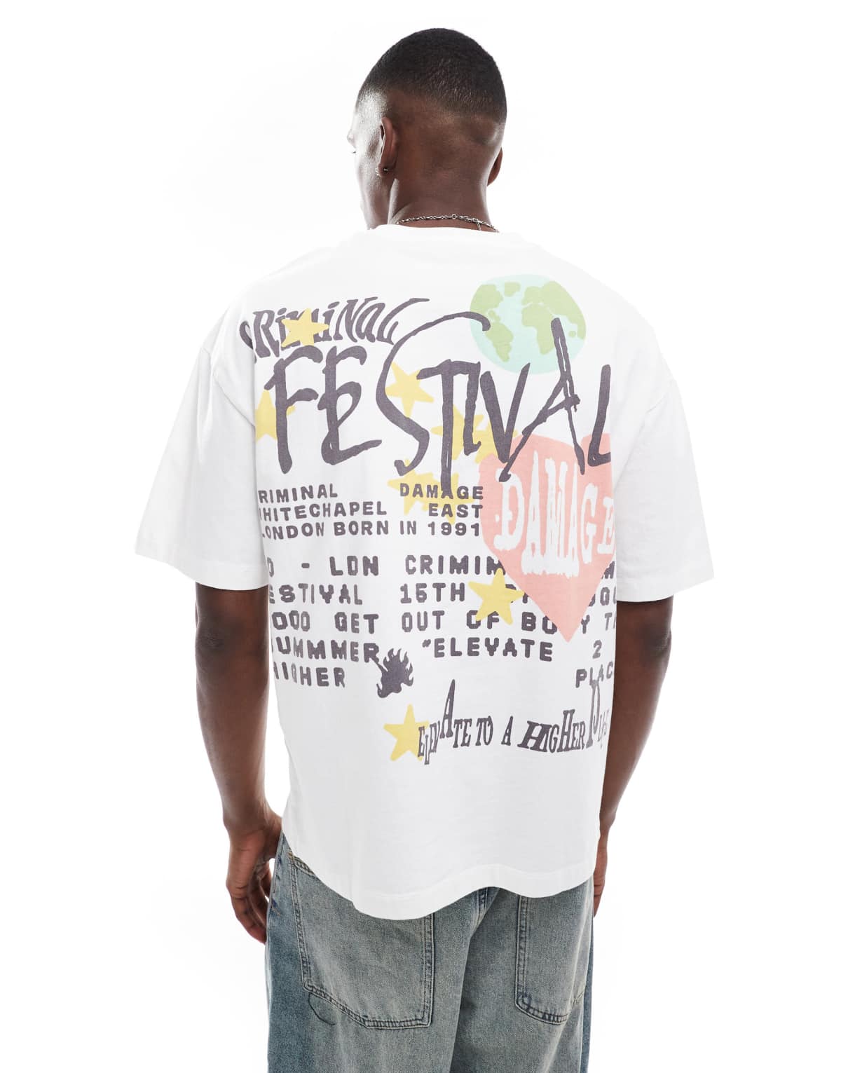 Criminal Damage Cd festival t-shirt off-white in off-white