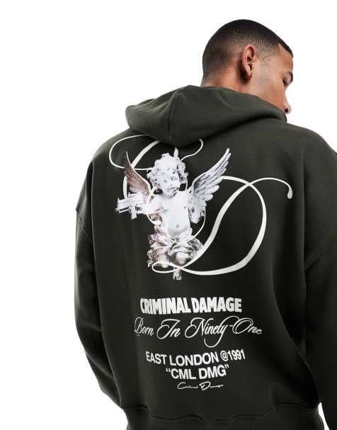 Criminal Damage Cherub hoodie green in green - view 1