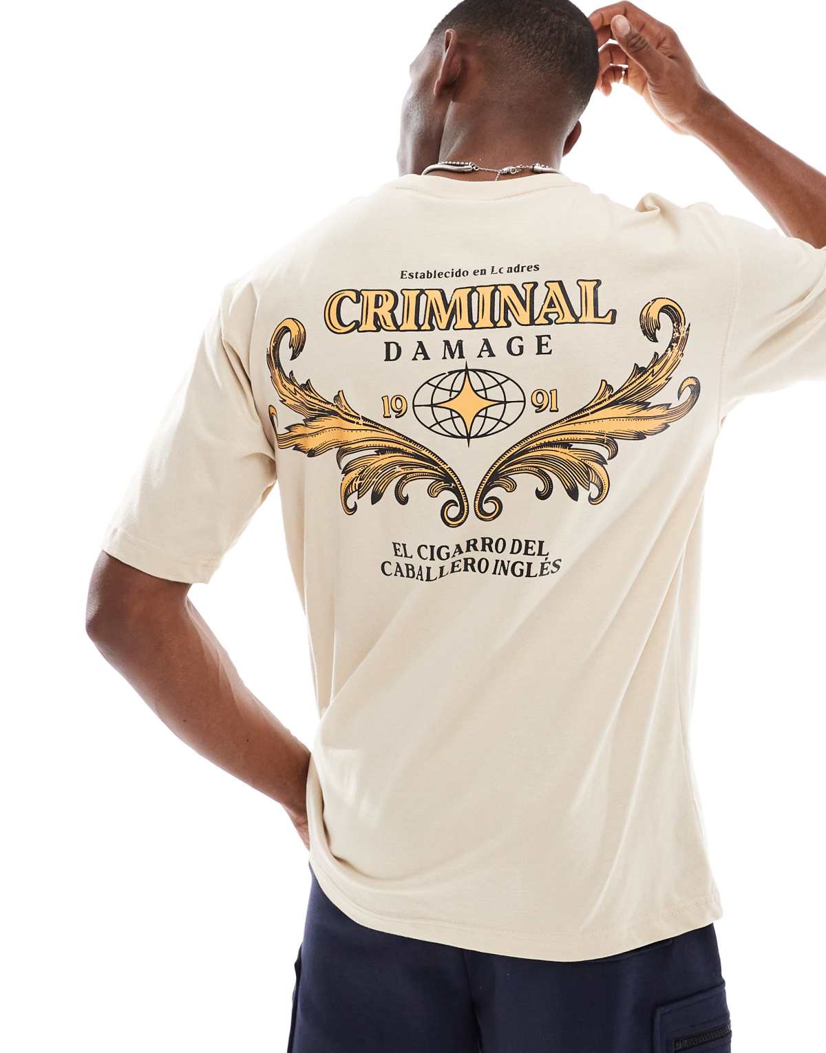 Criminal Damage Cigar t-shirt sand in sand