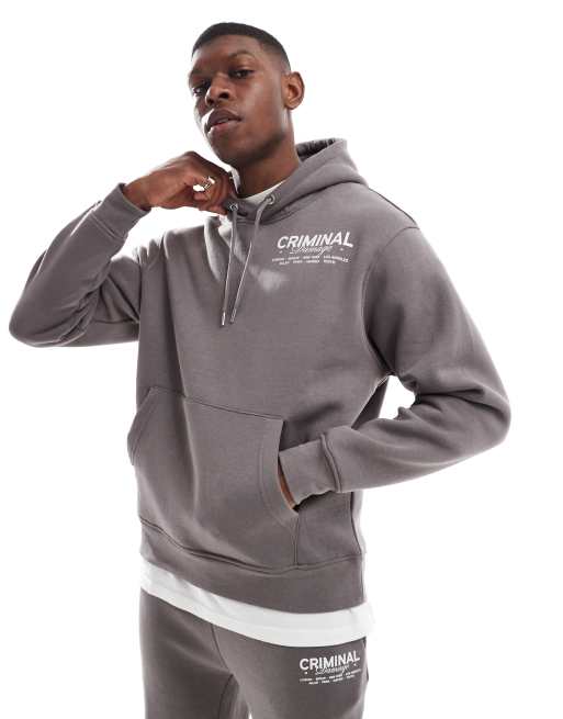 Criminal Damage City hood charcoal in charcoal