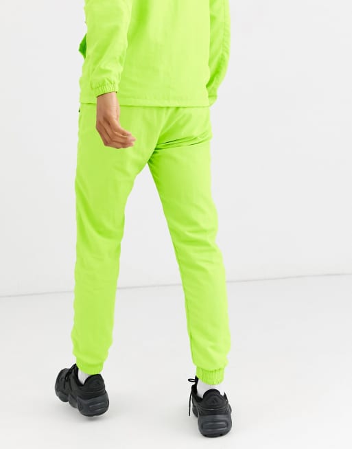 Neon Green Nylon Joggers 