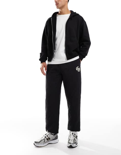 Criminal Damage Diamond quilted jogger black in black - view 1