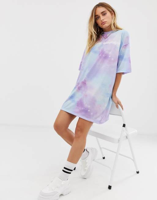 Pastel tie dye hot sale t shirt dress