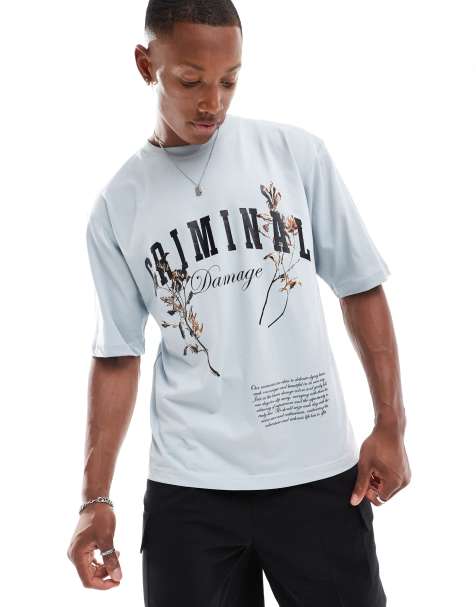 Criminal Damage gift of life t-shirt in blue - view 1