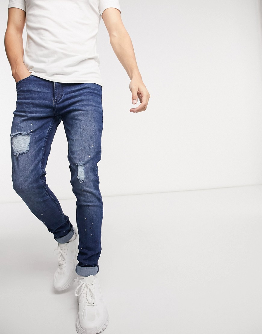 Criminal Damage - Harrow - Skinny jeans in middenblauw