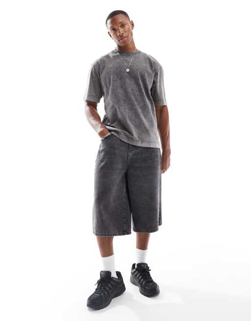 Criminal Damage heavy boxy fit t-shirt in grey wash