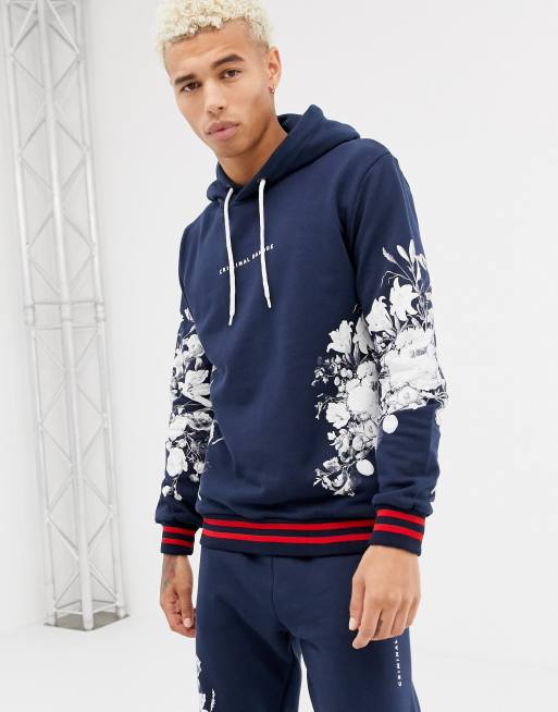 Criminal Damage tracksuit in navy with floral print ASOS