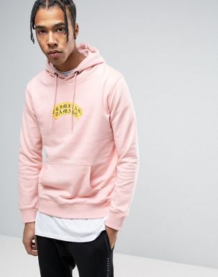 Criminal Damage Hoodie In Pink With Text | ASOS