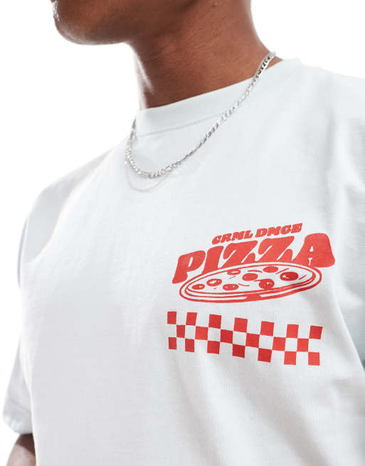 Criminal Damage italian pizza t-shirt in blue | ASOS