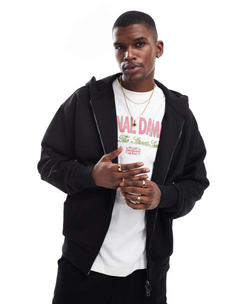 Criminal Damage Jersey utility hoodie black in black - view 1