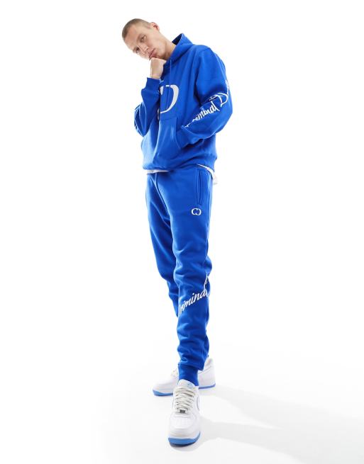 Criminal Damage jogger with cd logo in cobalt blue