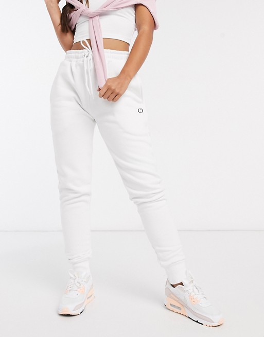 Criminal Damage joggers in white
