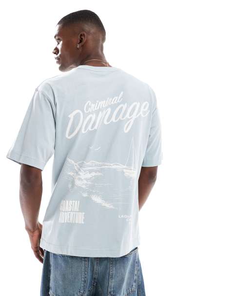 Criminal Damage Laguna t-shirt blue in blue - view 1