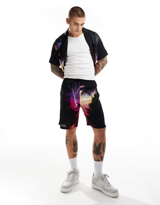 Criminal Damage lightning print shorts in multi