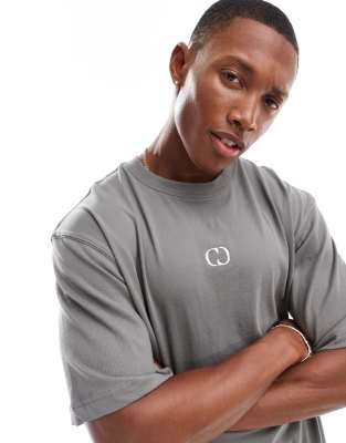 Criminal Damage logo t-shirt in charcoal - view 1