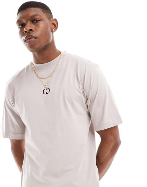 Criminal Damage logo t-shirt in light grey