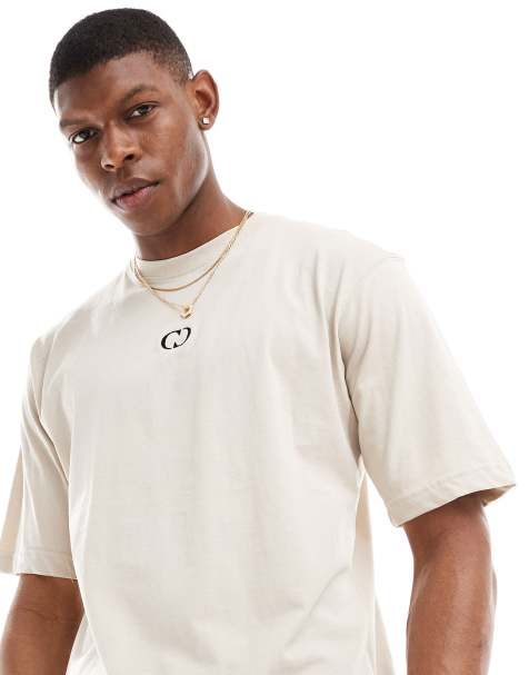 Criminal Damage logo t-shirt in sand - view 1