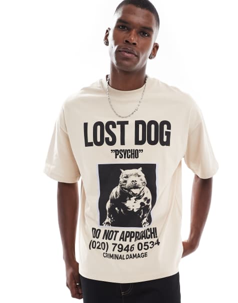 Criminal Damage Lost dog t-shirt stone in stone - view 1